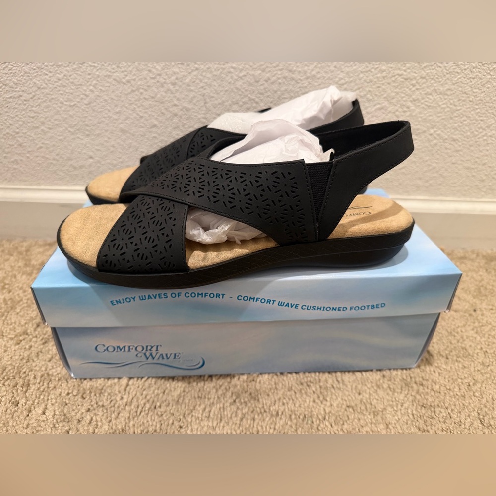 “New”Black CLAUDIA Slingback Sandals size9 - Picture 2 of 5